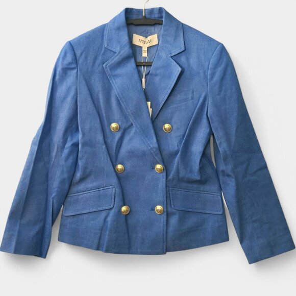 Derek Lam 10 Crosby Jackets & Blazers - Derek Lam 10 Crosby Myla Double Breasted Crop Blazer Blue Office Preppy NWT $450
